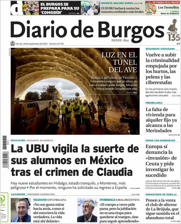 Portada de Diario de Burgos