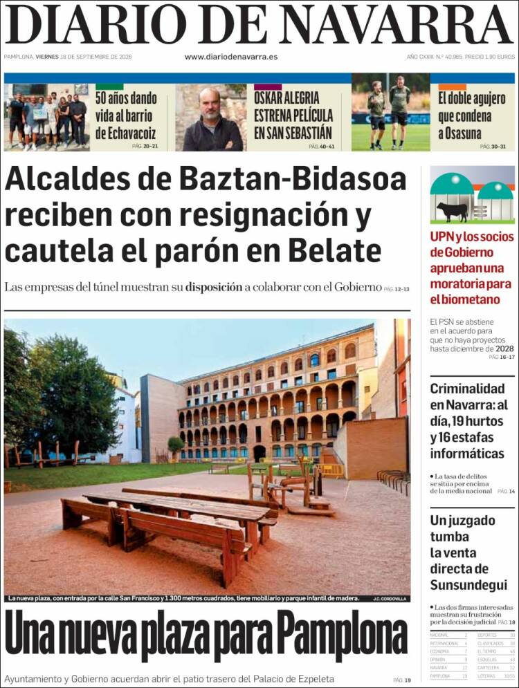Portada de Diario de Navarra