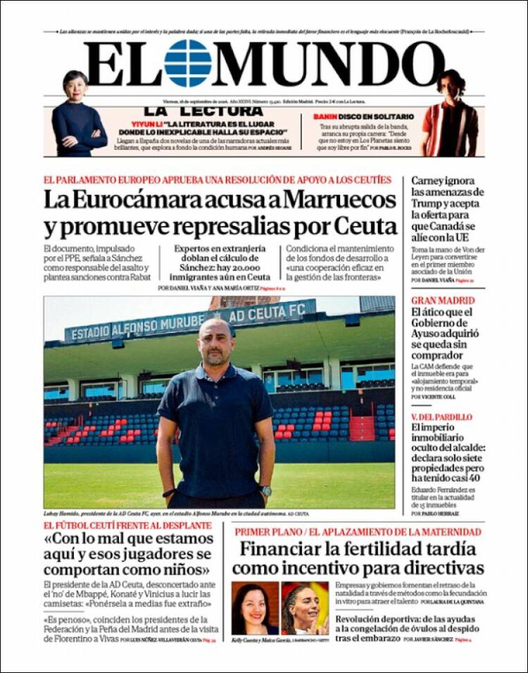 Portada de El Mundo