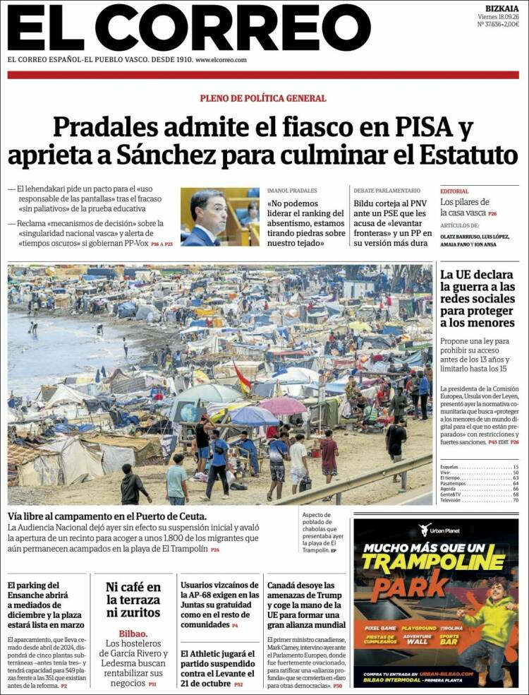 Portada de El Correo